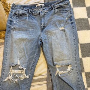 KanCan Medium Blue Distressed Boyfriend Jeans